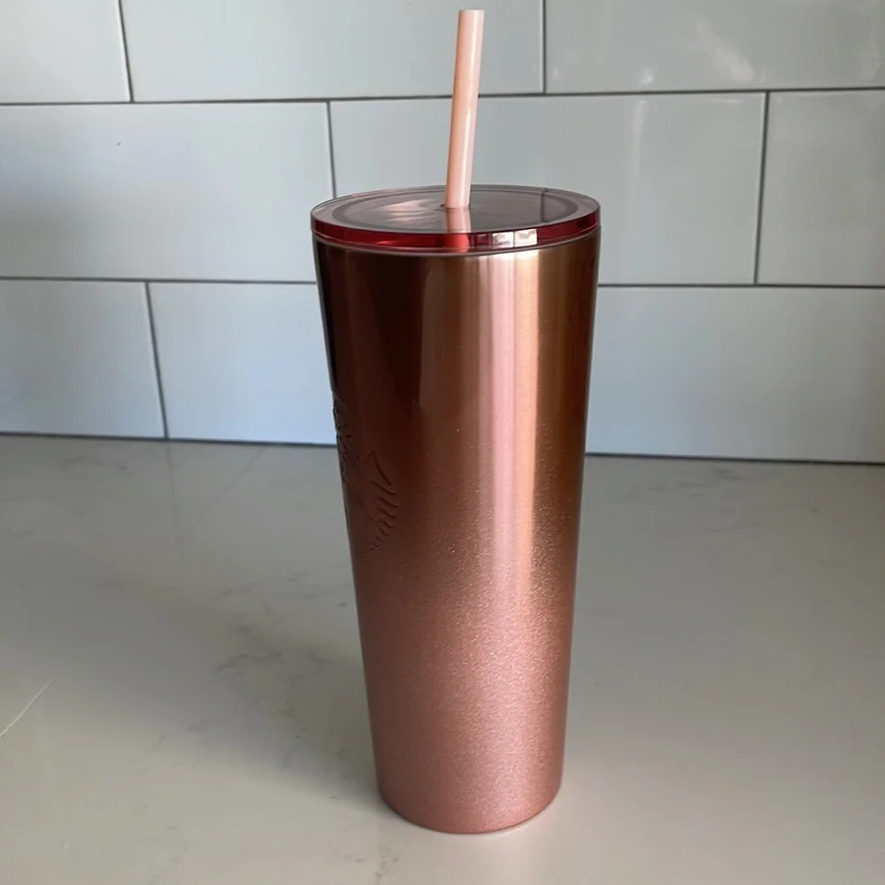 📦 MOVING SALE 📦 Starbucks Ombré Rose Gold Glitter Gradient Tumbler - Picture 6 of 8